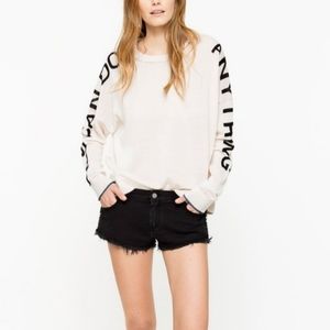 Zadig & Voltaire slogan ivory wool sweater